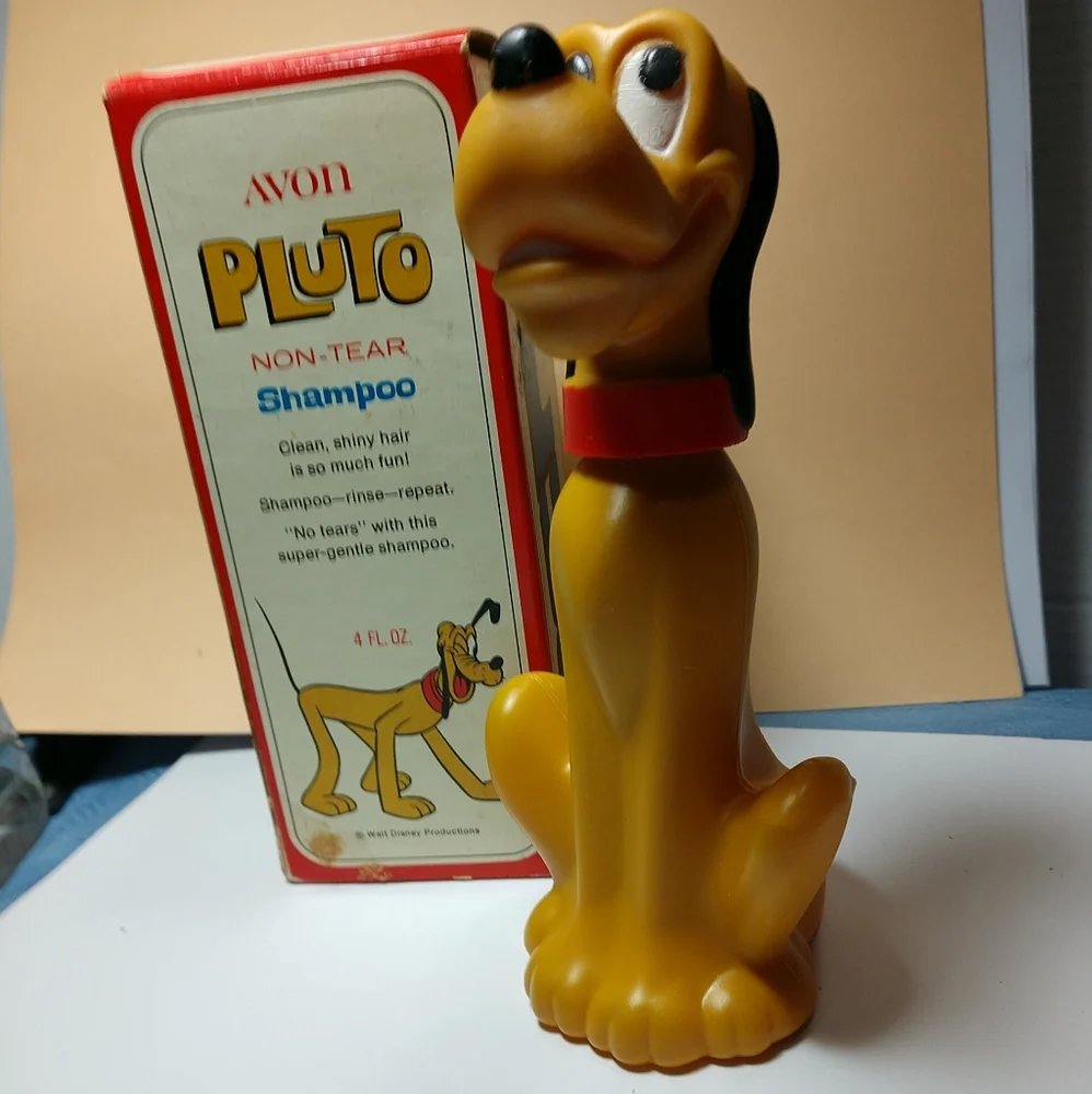 Disney PLUTO Decanter Non-Tear Shampoo With Shampoo & BOX Vintage Avon 1970's